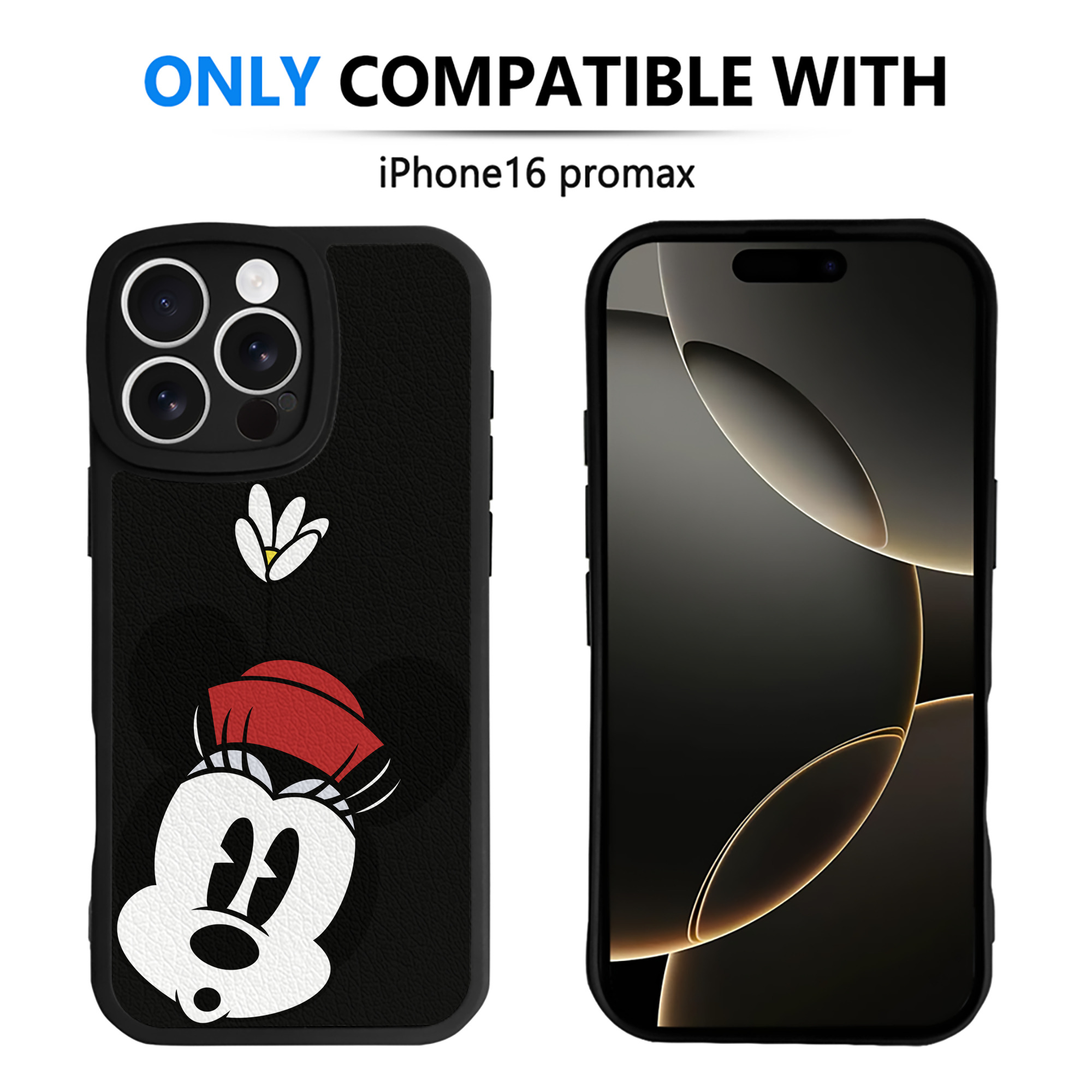 （画像用） ミッキーマウス Mickey Mouse 【iPhone 16シリーズ対応】シリコンスマホケース（レザー調） 材質：シリコン